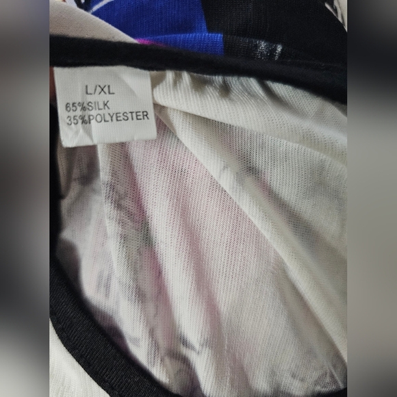 NWT Beautiful Silk Blend Pop Art All over Graphic Asian/Japanese Womens Tank Top - Picture 6 of 7